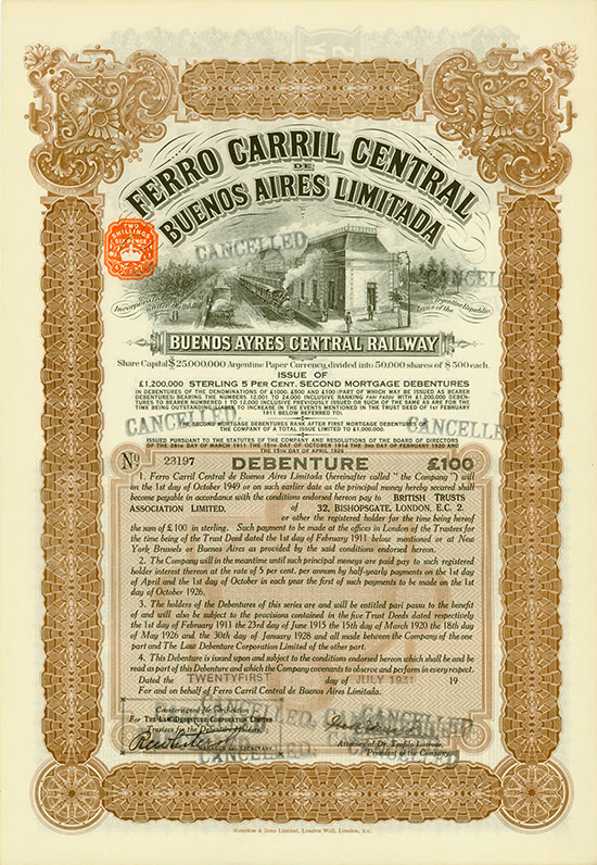 Ferro Carril Central de Buenos Aires Limitada / Buenos Ayres Central Railway [3 Stück]