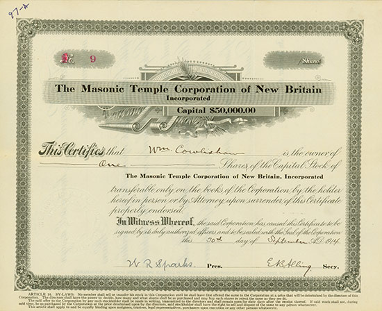 Masonic Temple Corporation of New Britain Incorporated