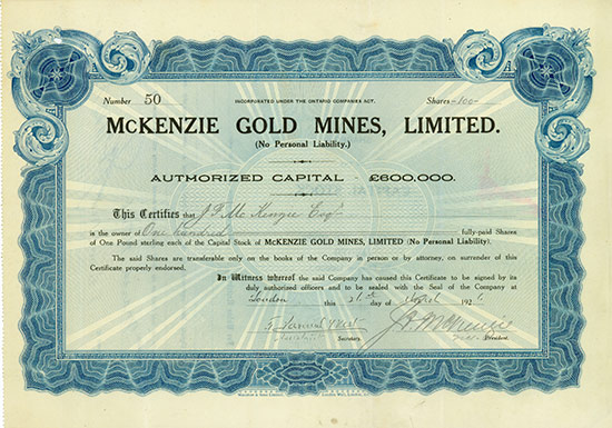 McKenzie Gold Mines, Limited 