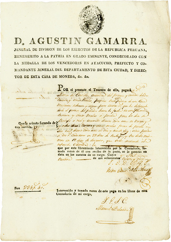 Republic Peru - D. Augustin Gamarra