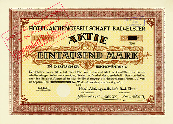 Hotel-Aktiengesellschaft Bad-Elster