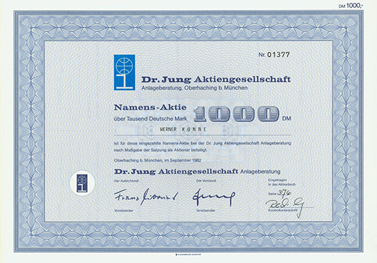 Dr. Jung Aktiengesellschaft Anlageberatung