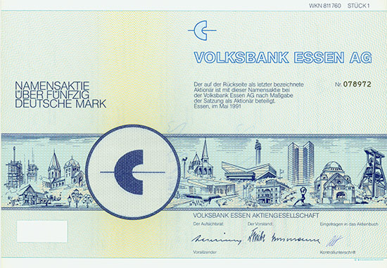 Volksbank Essen AG [2 Stück]