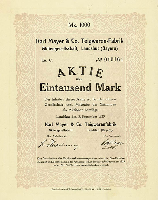 Karl Mayer & Co. Teigwaren-Fabrik AG