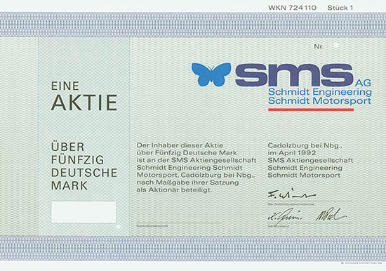 SMS Aktiengesellschaft Schmidt Engineering Schmidt Motorsport