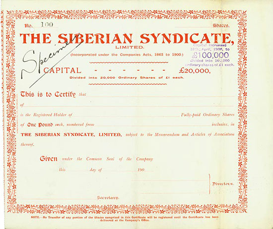 Siberian Syndicate, Limited [2 Stück]