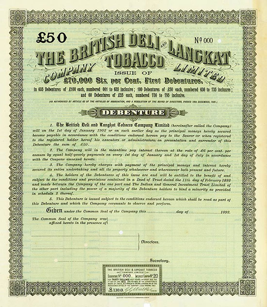 British Deli and Langkat Tobacco Company Limited