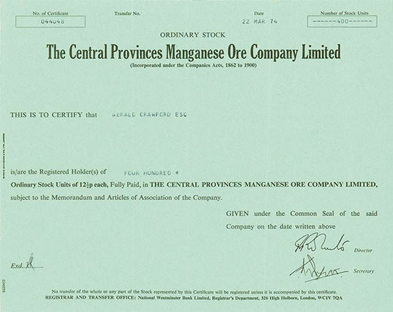 Central Provinces Manganese Ore Company Limited