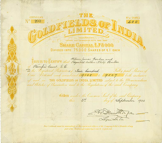 Goldfields of India, Limited