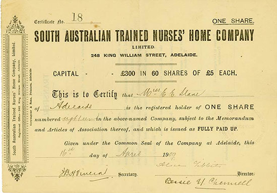 South Australian Trained Nurses' Home Company Limited