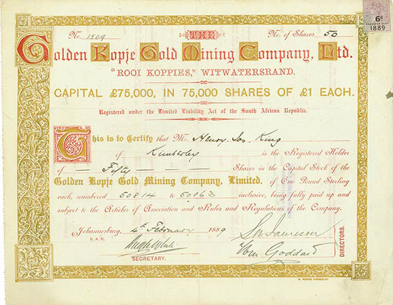 Golden Kopje Gold Mining Company, Ltd.