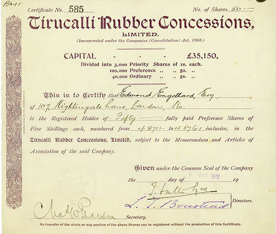 Tirucalli Rubber Concessions, Limited