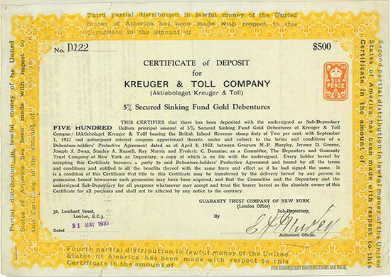 Kreuger & Toll Company (Aktiebolaget Kreuger & Toll)