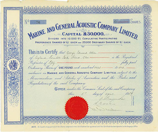 Marine and General Acoustic Company Limited