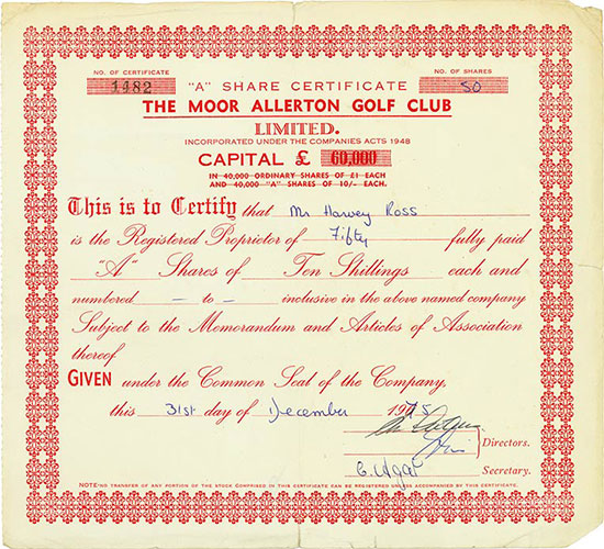 Moor Allerton Golf Club Limited [2 Stück]