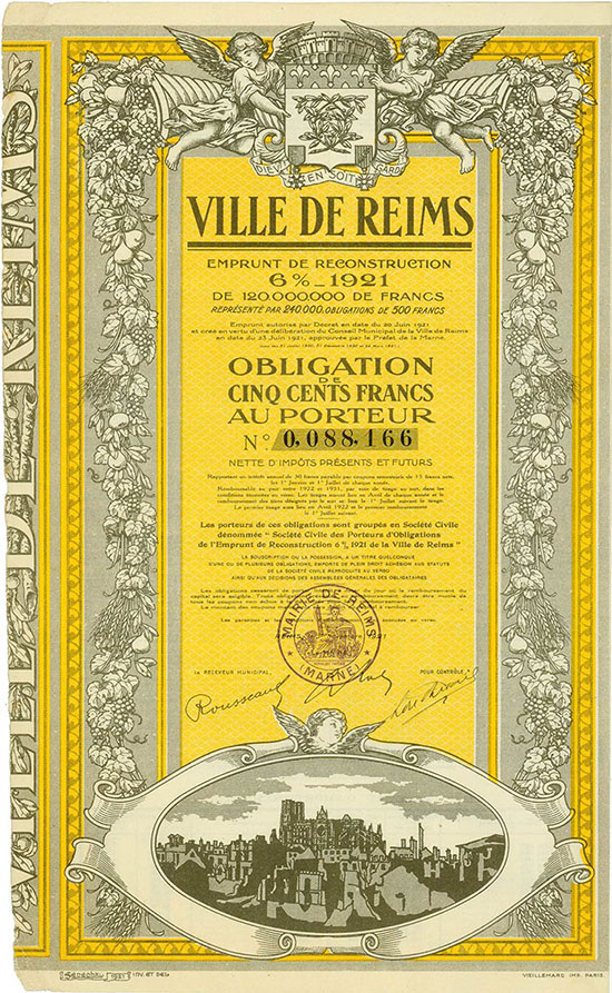 Ville de Reims - Emprunt de Reconstruction