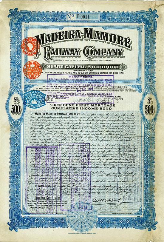 Madeira-Mamoré Railway Company [2 Stück]