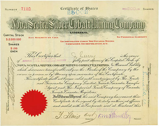 Nova Scotia Silver Cobalt Mining Company, Limited