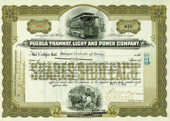 Puebla Tramway, Light and Power Company