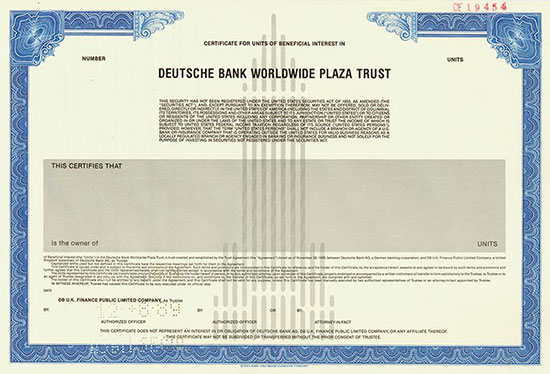Deutsche Bank Worldwide Plaza Trust