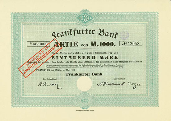Frankfurter Bank [21 Stück]