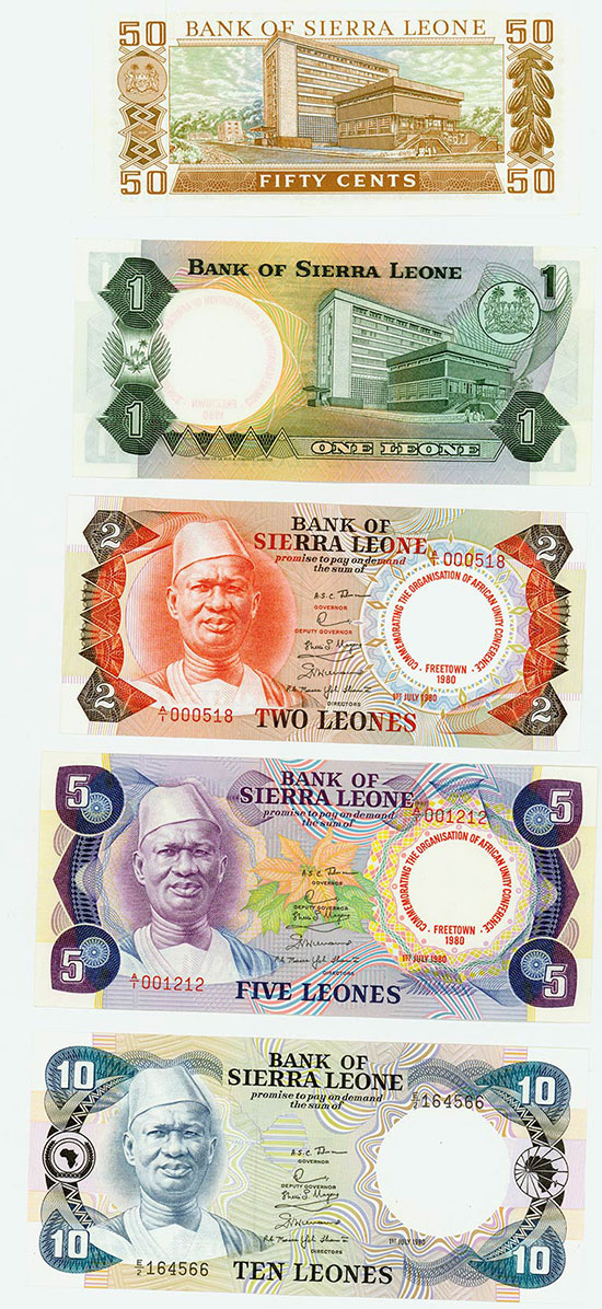 Sierra Leone - Bank of Sierre Leone [5 Stück]