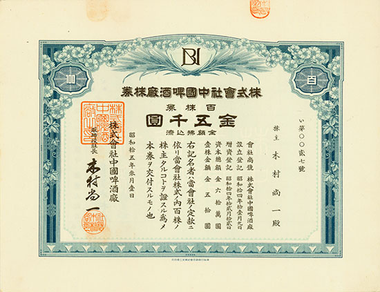 China Beer Factory Co. Ltd.