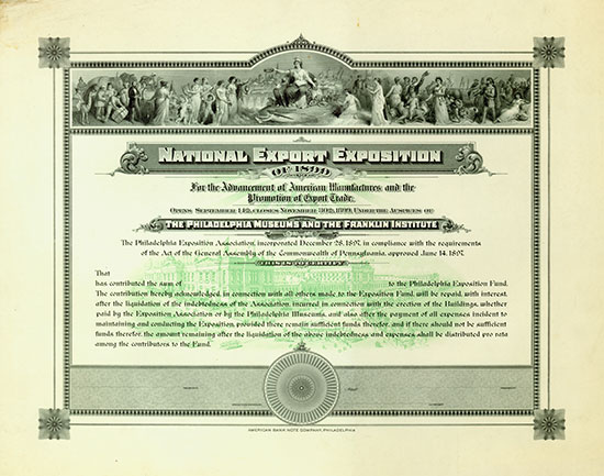 National Export Exposition of 1899 for the Advancement of American Manufactures and the Promotion fo Export Trade