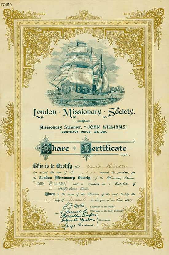 London Missionary Society - Missionary Steamer 