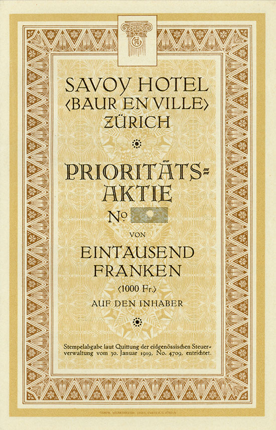 Savoy Hotel (Baur en Ville) Zürich