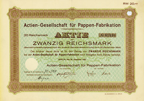 Actien-Gesellschaft für Pappen-Fabrikation