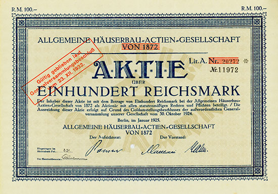 Allgemeine Häuserbau-Actien-Gesellschaft von 1872