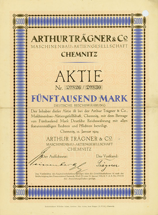 Arthur Trägner & Co. Maschinenbau-AG