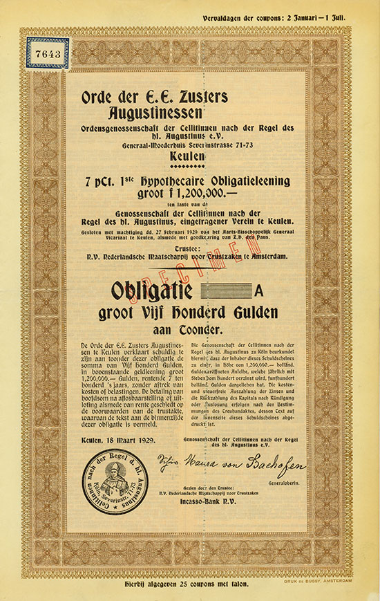 Orde der E. E. Zusters Augustinessen / Ordensgenossenschaft der Cellitinnen nach der Regel des hl. Augustinus e.V.