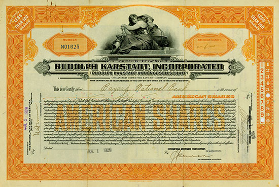 Rudolph Karstadt, Incorporated (Rudolph Karstadt AG)