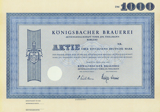 Königsbacher Brauerei Aktiengesellschaft vorm. Jos. Thillmann