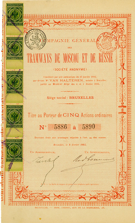 Compagnie Générale des Tramways de Moscou et de Russie (Société Anonyme)