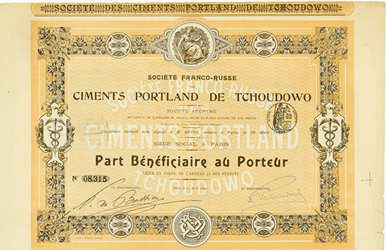 Société Franco-Russe des Ciments Portland de Tchoudowo Société Anonyme