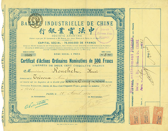 Banque Industrielle de Chine Société Anonyme