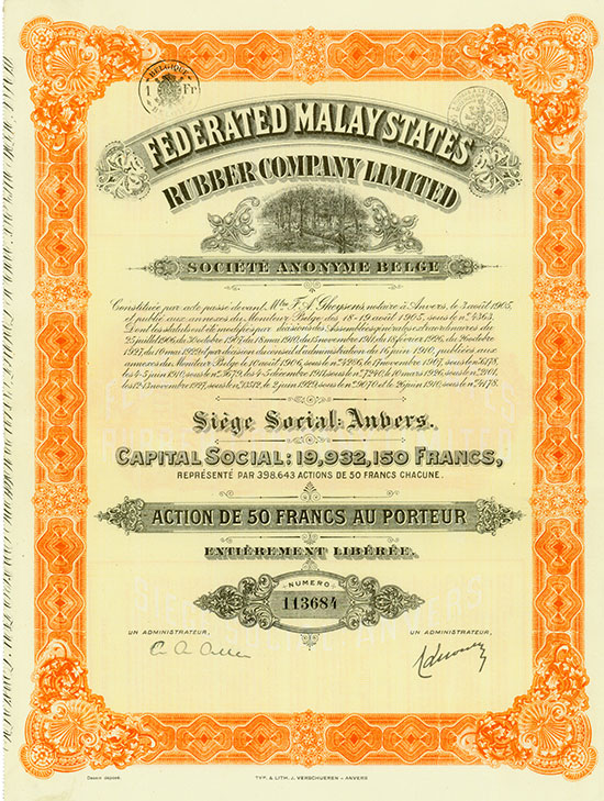Federated Malay States Rubber Company Limited Société Anonyme Belge