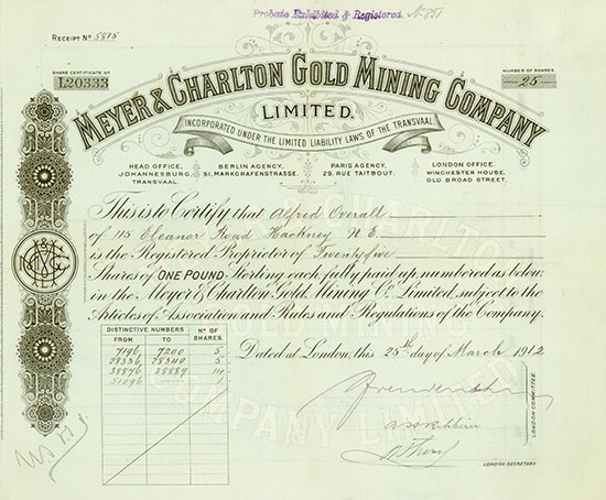 Meyer & Charlton Gold Mining Company Limited