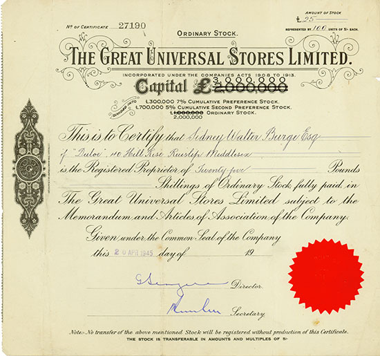 Great Universal Stores Limited