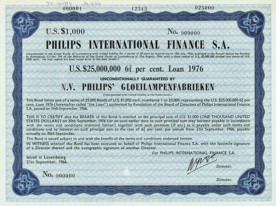 Philips International Finance S. A.