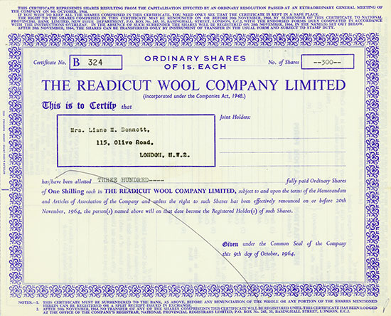 Readicut Wool Company Limited