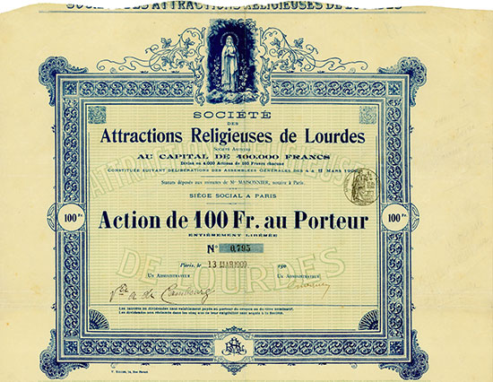 Société des Attractions Religieuses de Lourdes Société Anonyme