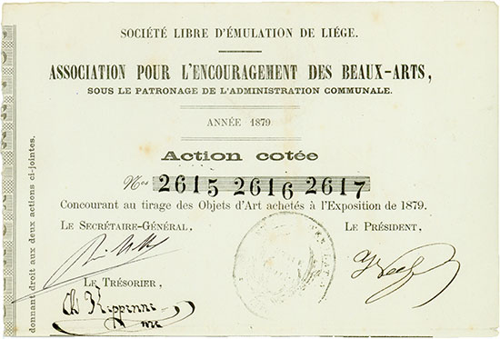 Société Libre d'Èmulation de Liége - Association pour l'Encouragement des Beaux-Arts, sous le Patronage de l'administration Communale
