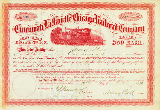Cincinnati, La Fayette and Chicago Railroad Company
