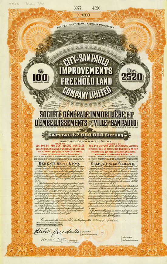 City of San Paulo Improvements & Freehold Land Company Limited [2 Stück]