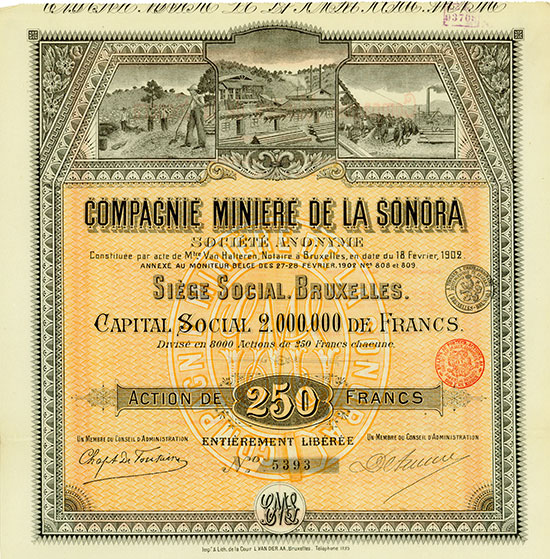 Compagnie Miniere de la Sonora Société Anonyme