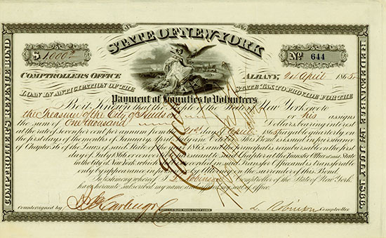 State of New York - Payment of Bounties to Volunteers